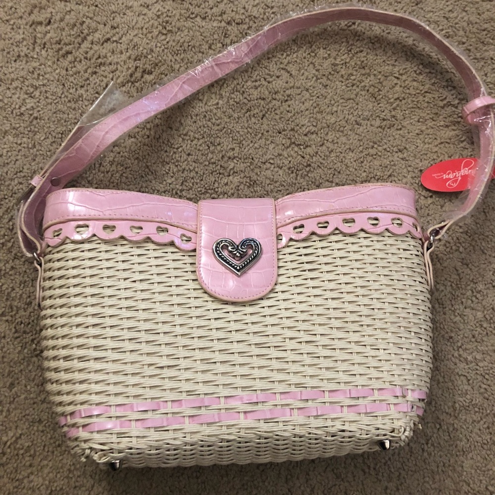 NWT- Bingham by dynasty pink straw hobo purse